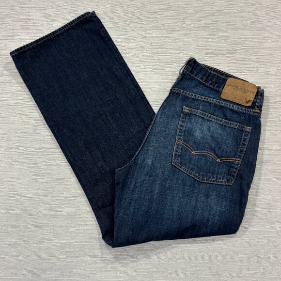 American Eagle Jeans Mens 34 x 32 Original Boot Medium Wash 100% Cotton Denim - Picture 1 of 15